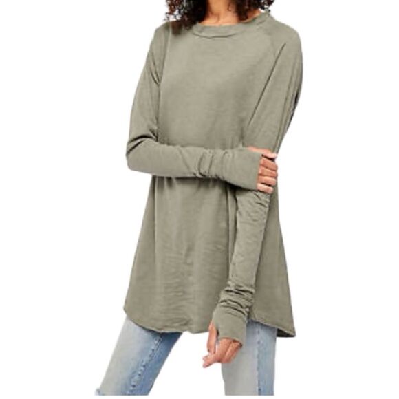 Free People We The Free Arden Extra Long Tee Sz Small - Picture 4 of 8